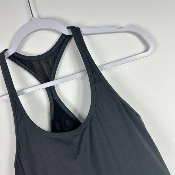 TYR Dark Gray Racer Back Athletic Tank Built in Bra Size Small - Picture 2 of 4